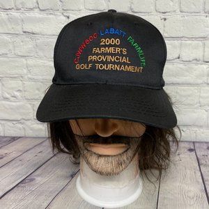 Vintage Hat Cap Snapback Black Labatt 2000 Farmer's Provincial Golf Tournament